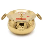Pure Brass Madrasi Handi vid copper lid