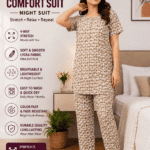 Lycra printed long Night suit