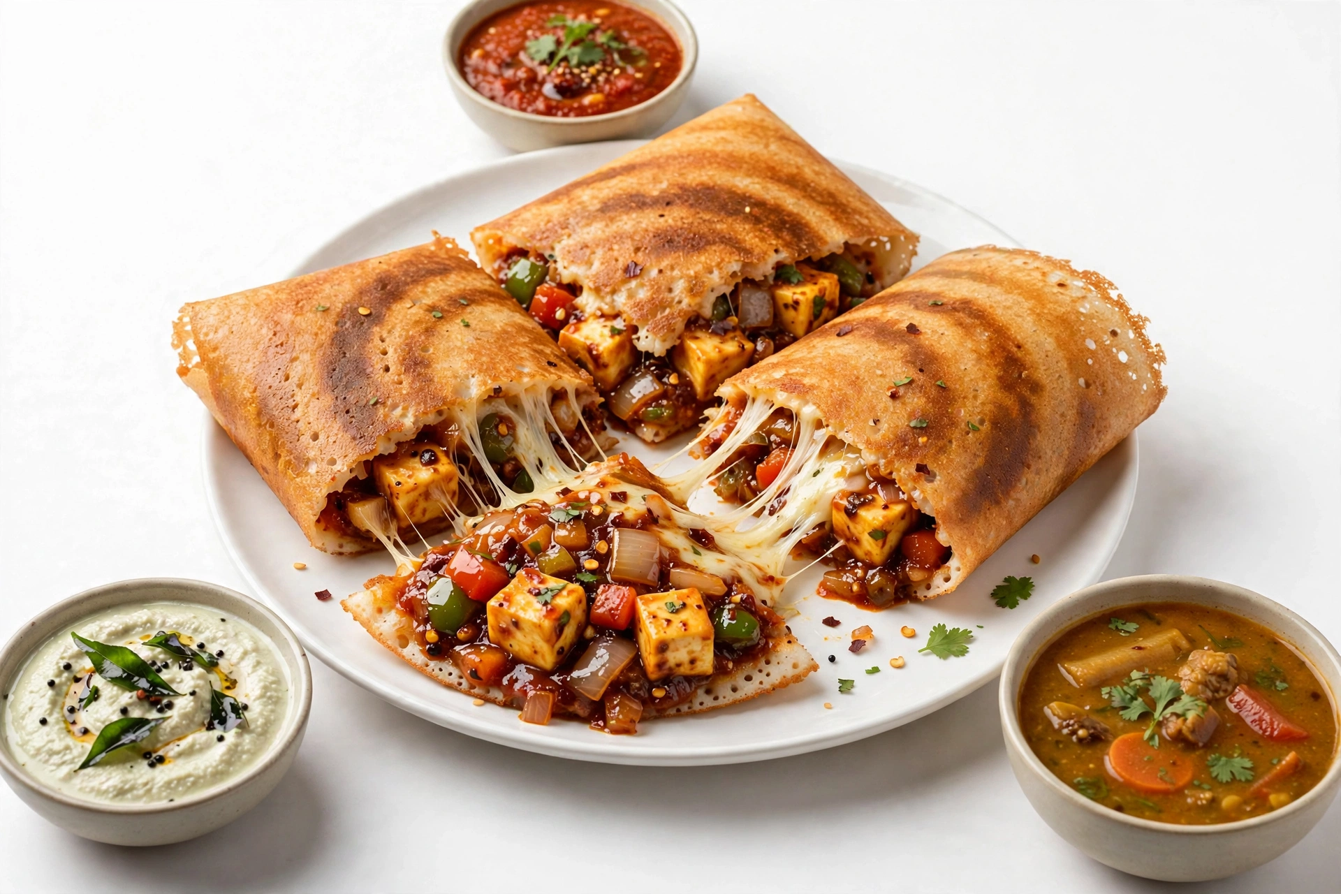 821339324_2936295573412523_5934705709787683896_n MIX CHEESE PANEER SCHEZWAN DOSA - Image 1