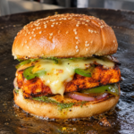 Tandoori paneer cheese burger tawa