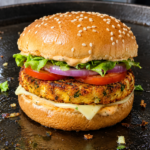 Paneer patty burger tawa