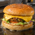 Cheese slice burger grill