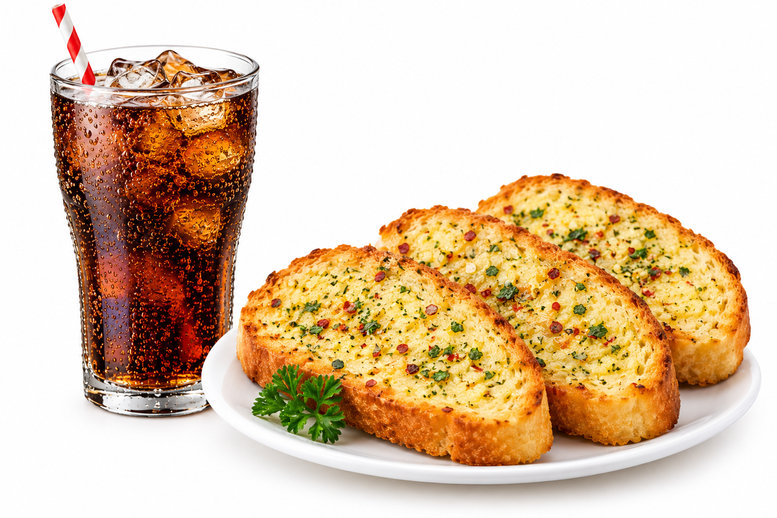 ChatGPT Image Sep 25, 2026, 03_46_54 PM Happy Hour Combo ( Soft Drink + Simple Garlic Bread) - Image 1