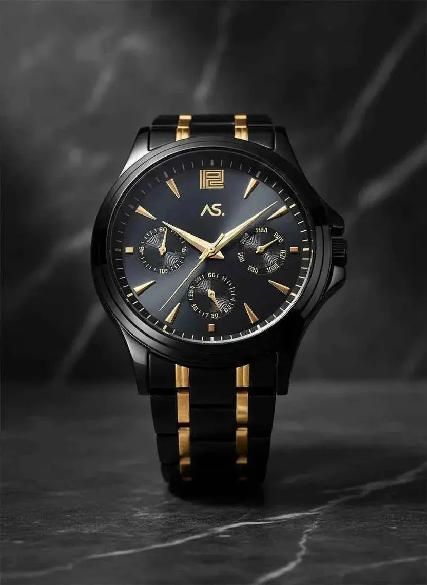 ashokas-premium-gold-carbon-chronograph-5618658 Ashoka's Premium Gold Carbon Chronograph Watch For Men - Image 1