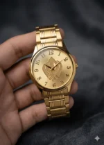 HMT Limited Edition Gold-Tone Khanda Dial Men’s Watch – Silver & Gold Dual Finish - Image 4