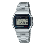 Casio Vintage A-158WA-1Q Digital Grey Dial Unisex Watch Silver Metal Strap (D011)