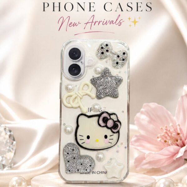 Iphone 16 cute 3D kitty case back cover