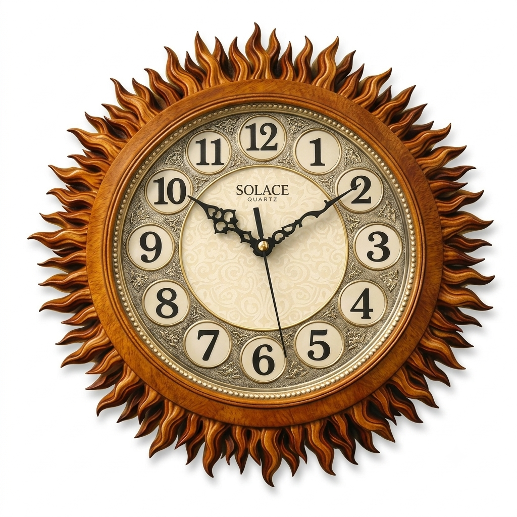 1791621724049 Solar Sun look Wall Clock - Image 1